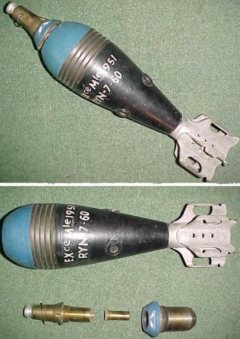 French Mle 51 81mm Exercise Mortar Bomb